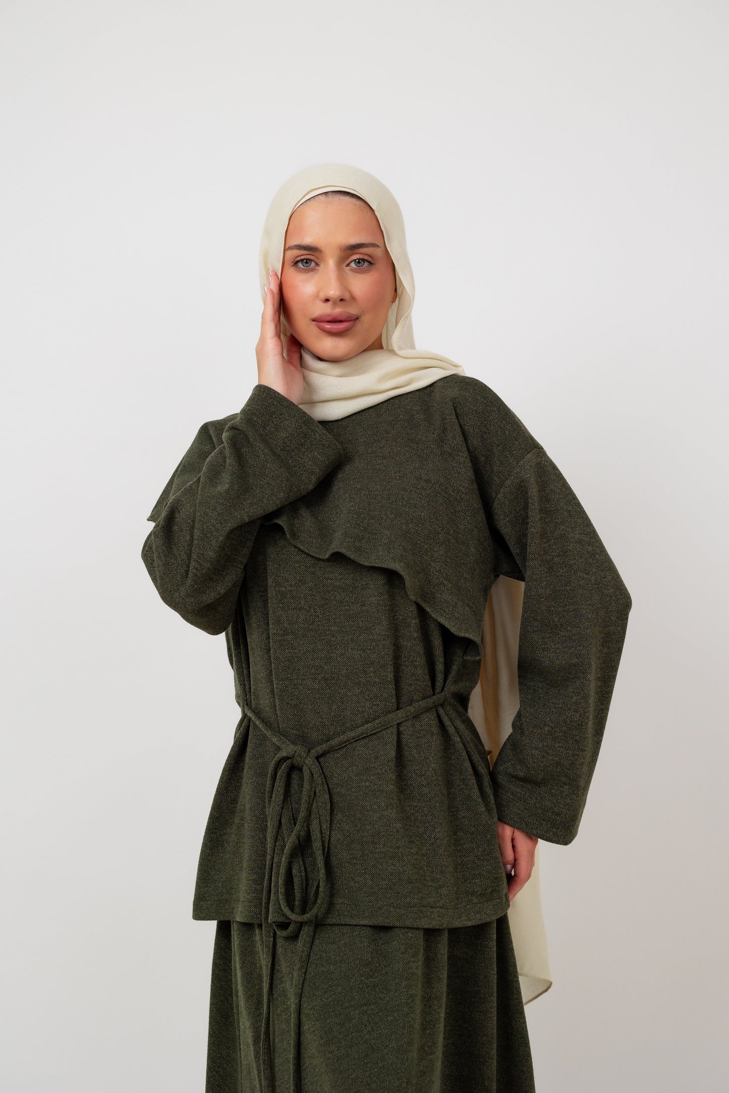 Dove Scarf top in Olive