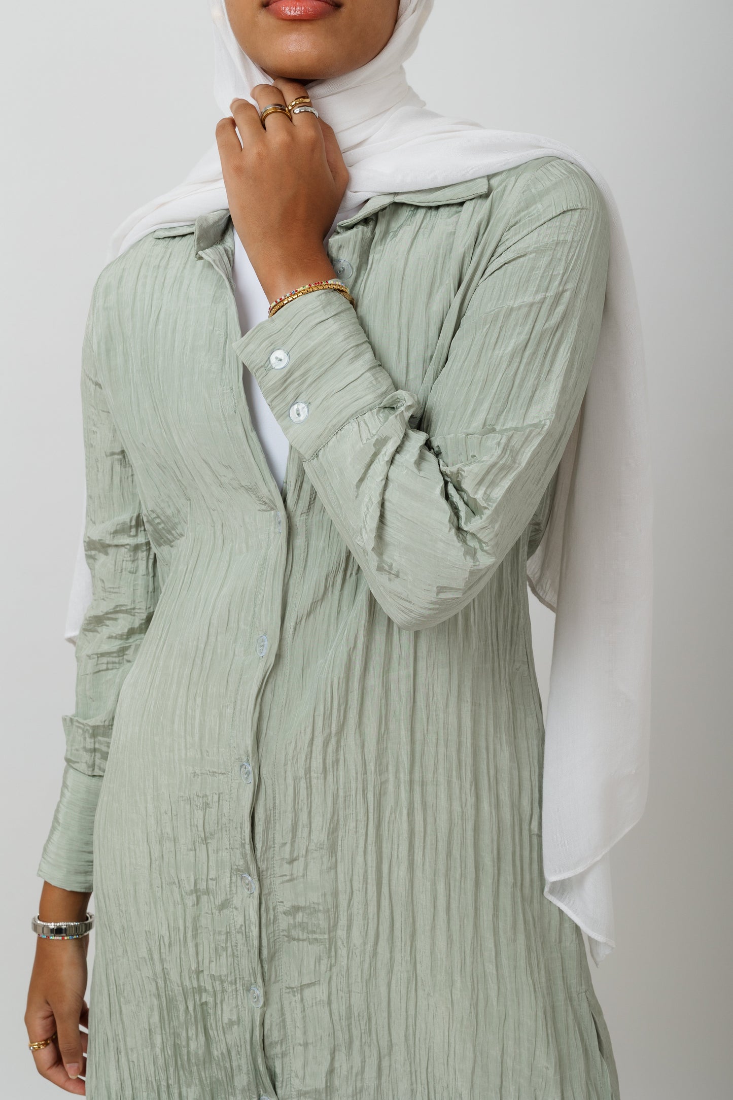 Everyday Long Chemise in mint green