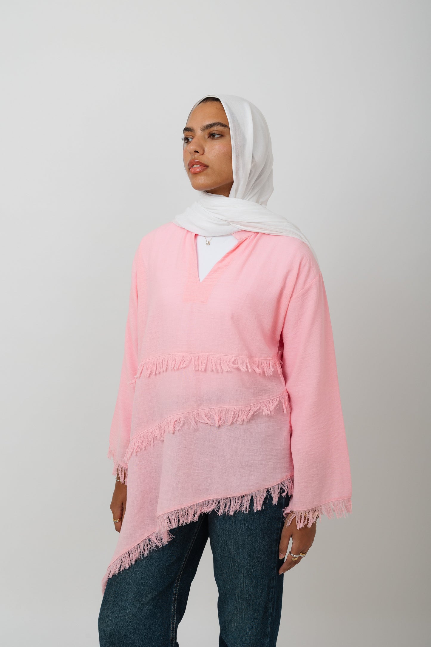 Fringe Top in Pink