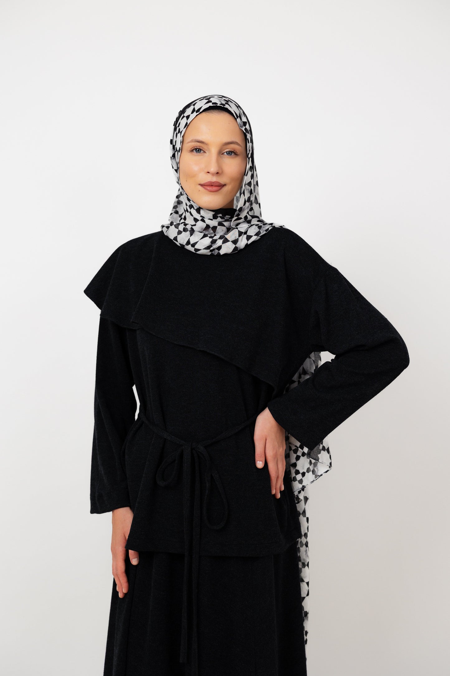 Dove Scarf top in Black