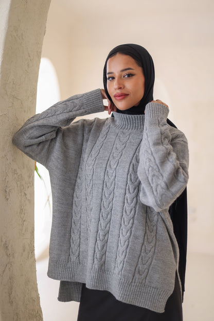 Snowfall Pullover in Grey