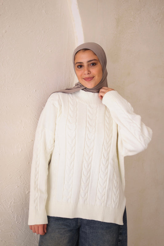 Snowfall Pullover in Off White