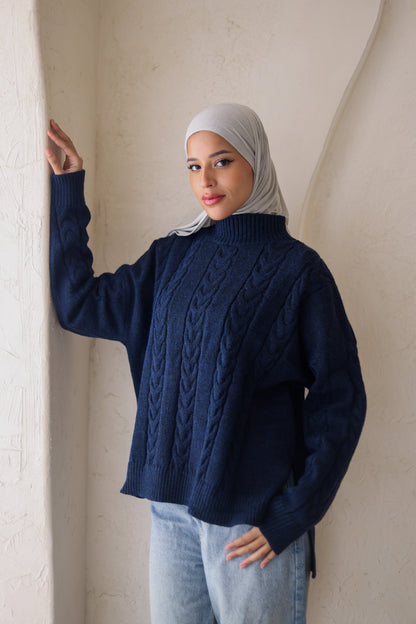 Snowfall Pullover in Navy