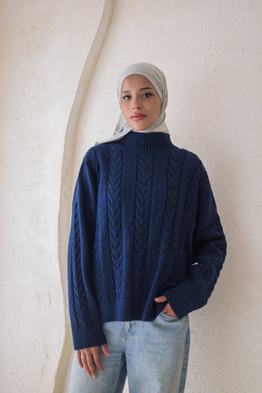 Snowfall Pullover in Navy