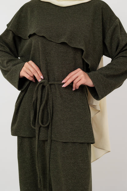 Dove Scarf top in Olive