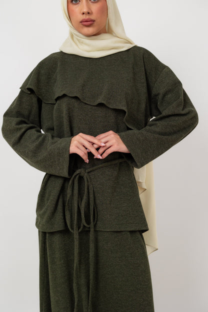 Dove Scarf top in Olive