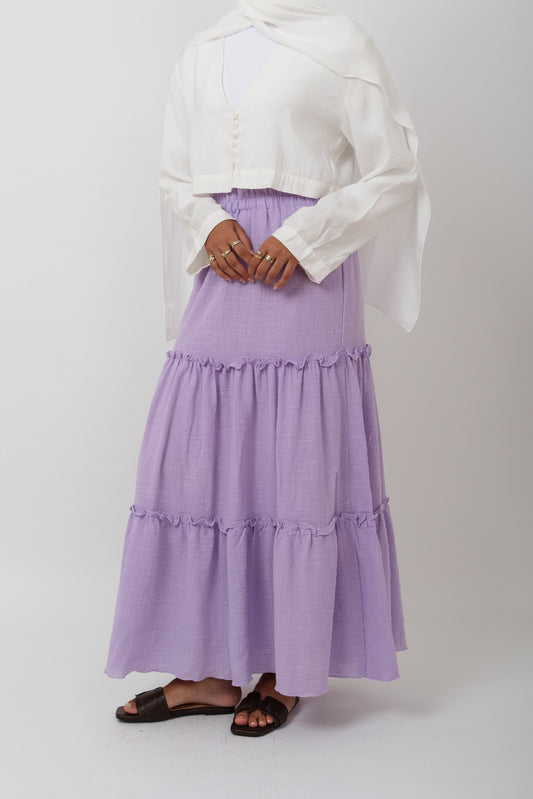 Tiered skirt in purple