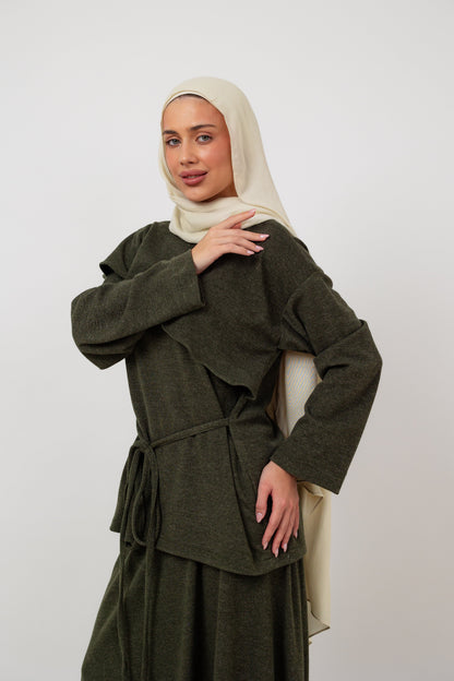 Dove Scarf top in Olive