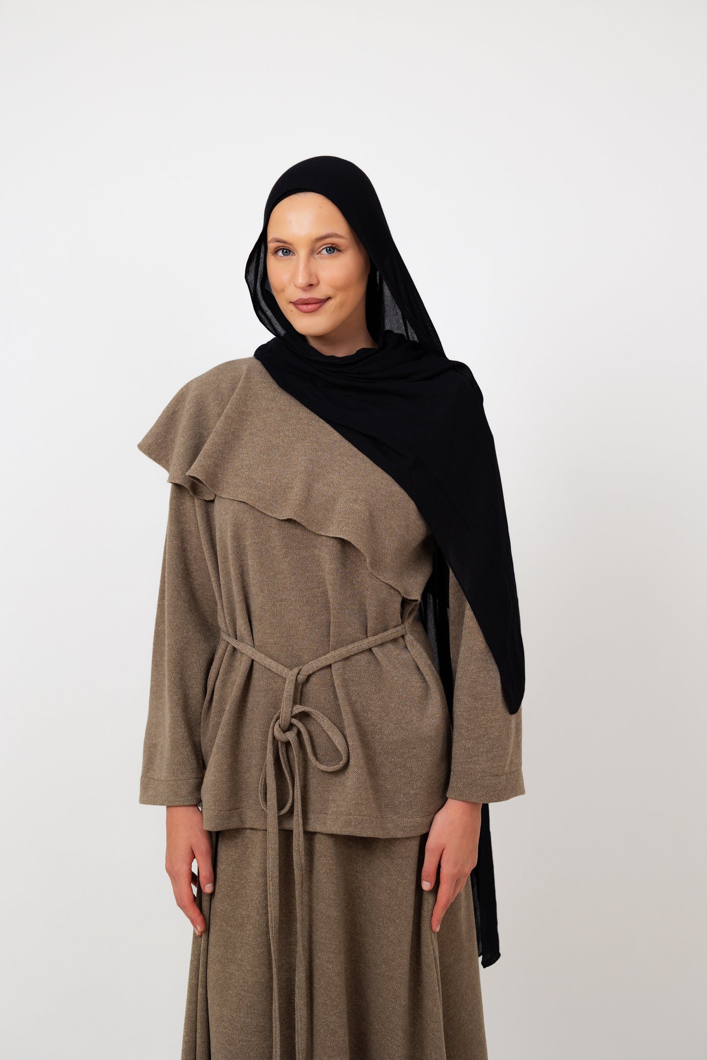 Dove Scarf top in Coffee