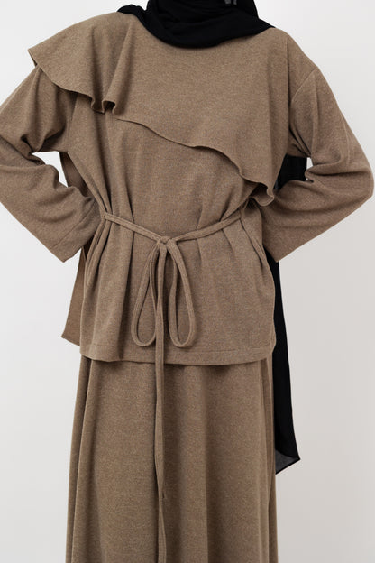 Dove Scarf top in Coffee