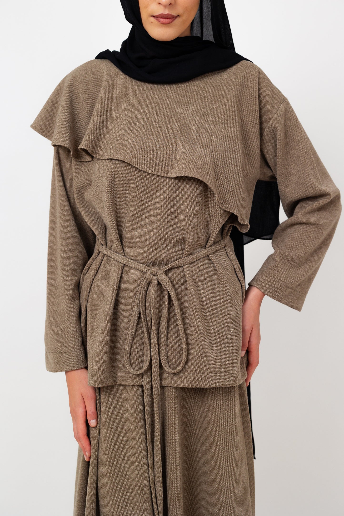 Dove Scarf top in Coffee