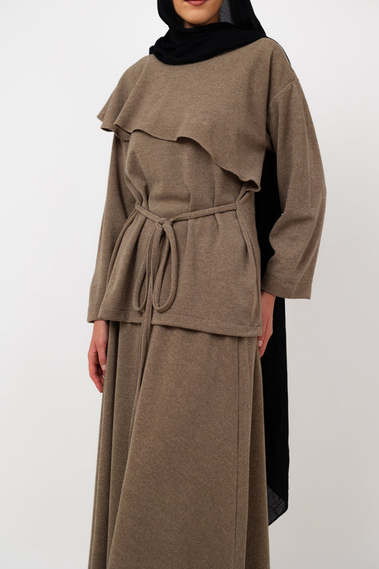 Dove Scarf top in Coffee