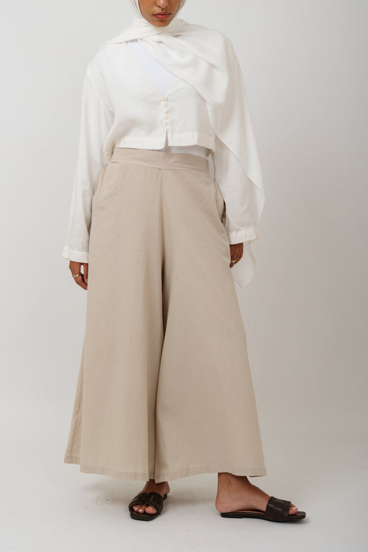Flow wide leg pants in Beige