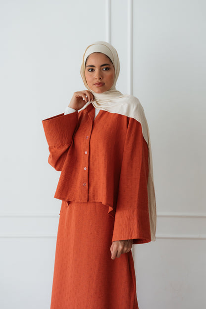 Weekend Linen Set In Orange