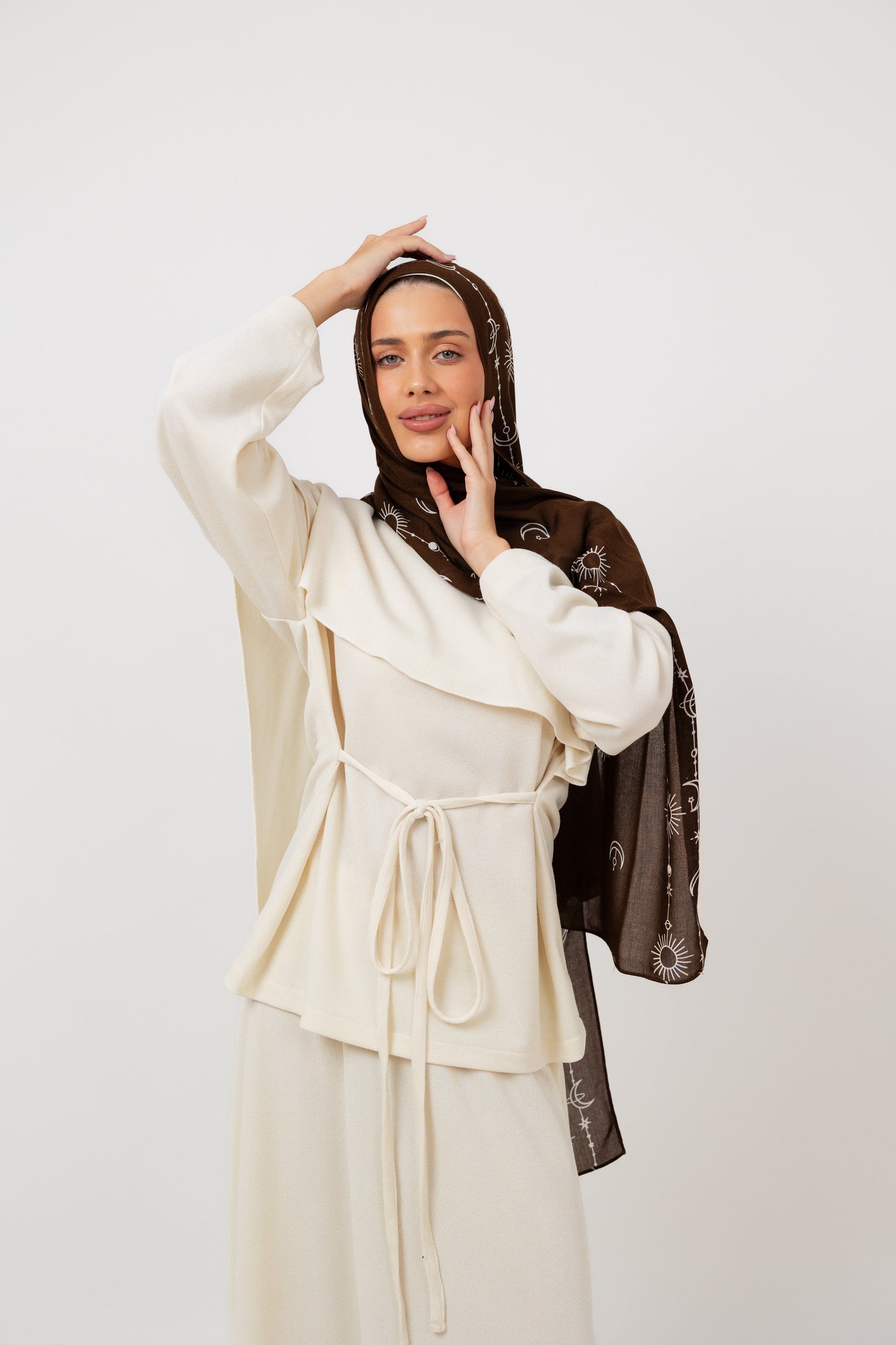 Dove Scarf top in Off White