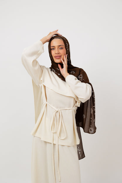 Dove Scarf top in Off White
