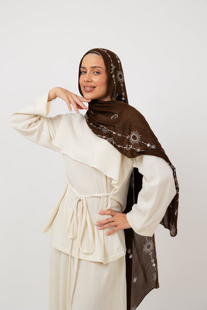 Dove Scarf top in Off White