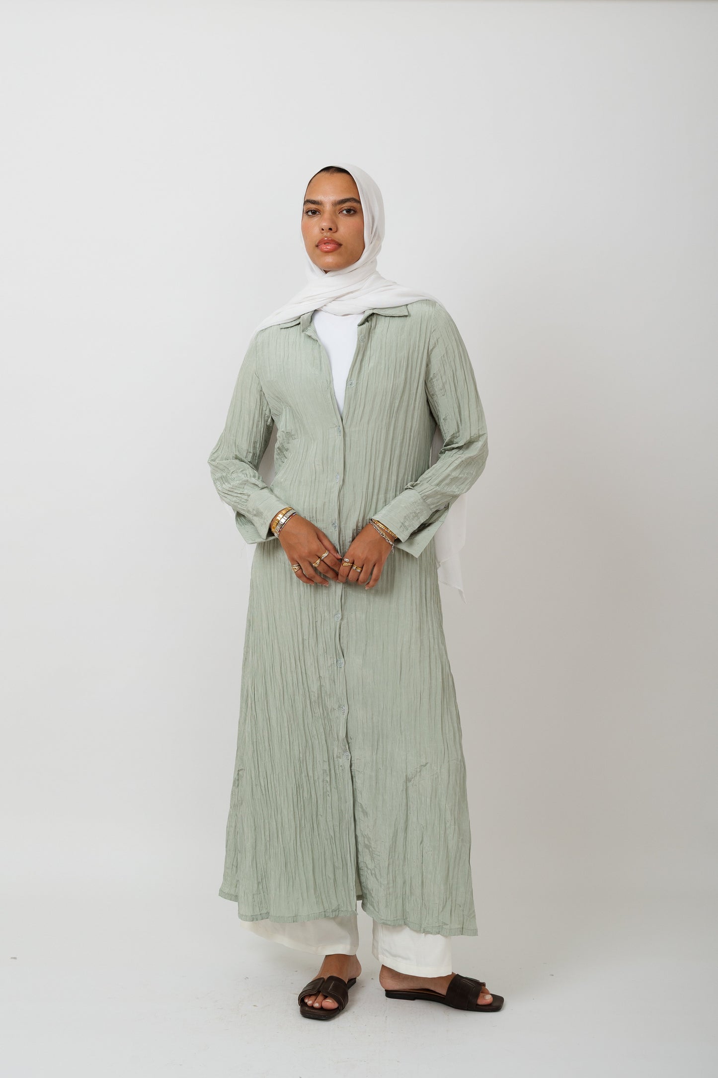 Everyday Long Chemise in mint green