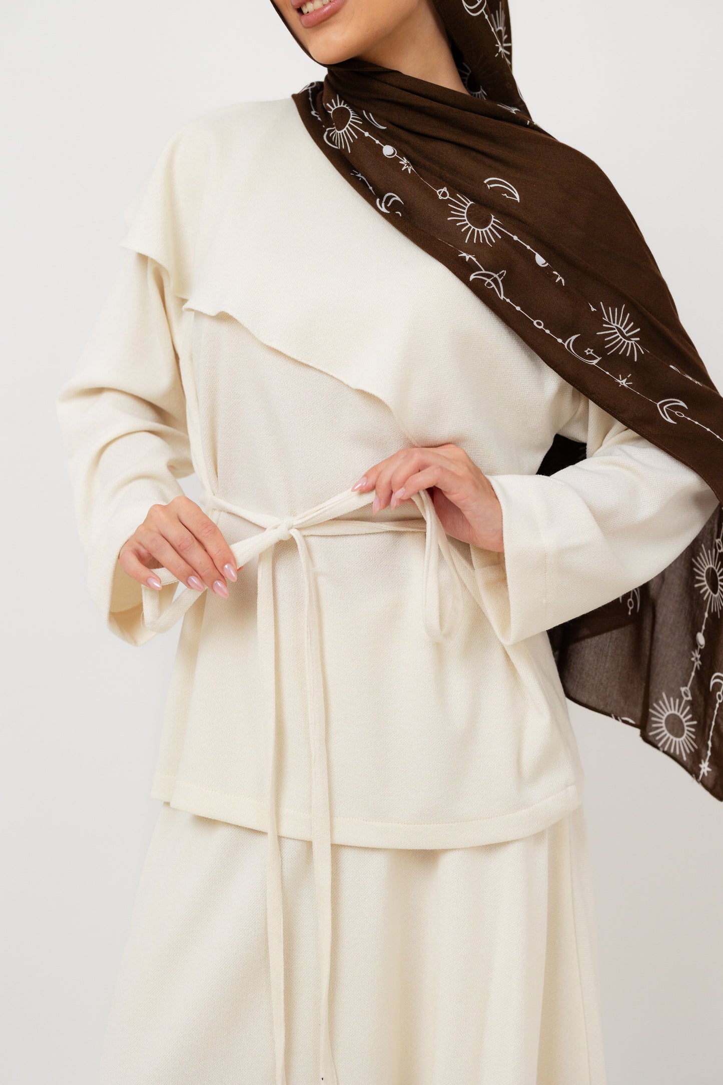 Dove Scarf top in Off White