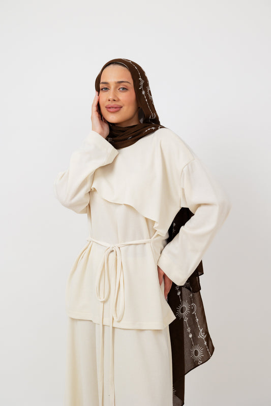 Dove Scarf top in Off White