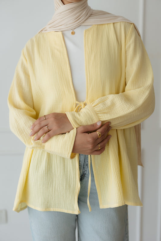 Bow Cardigan In Yellow