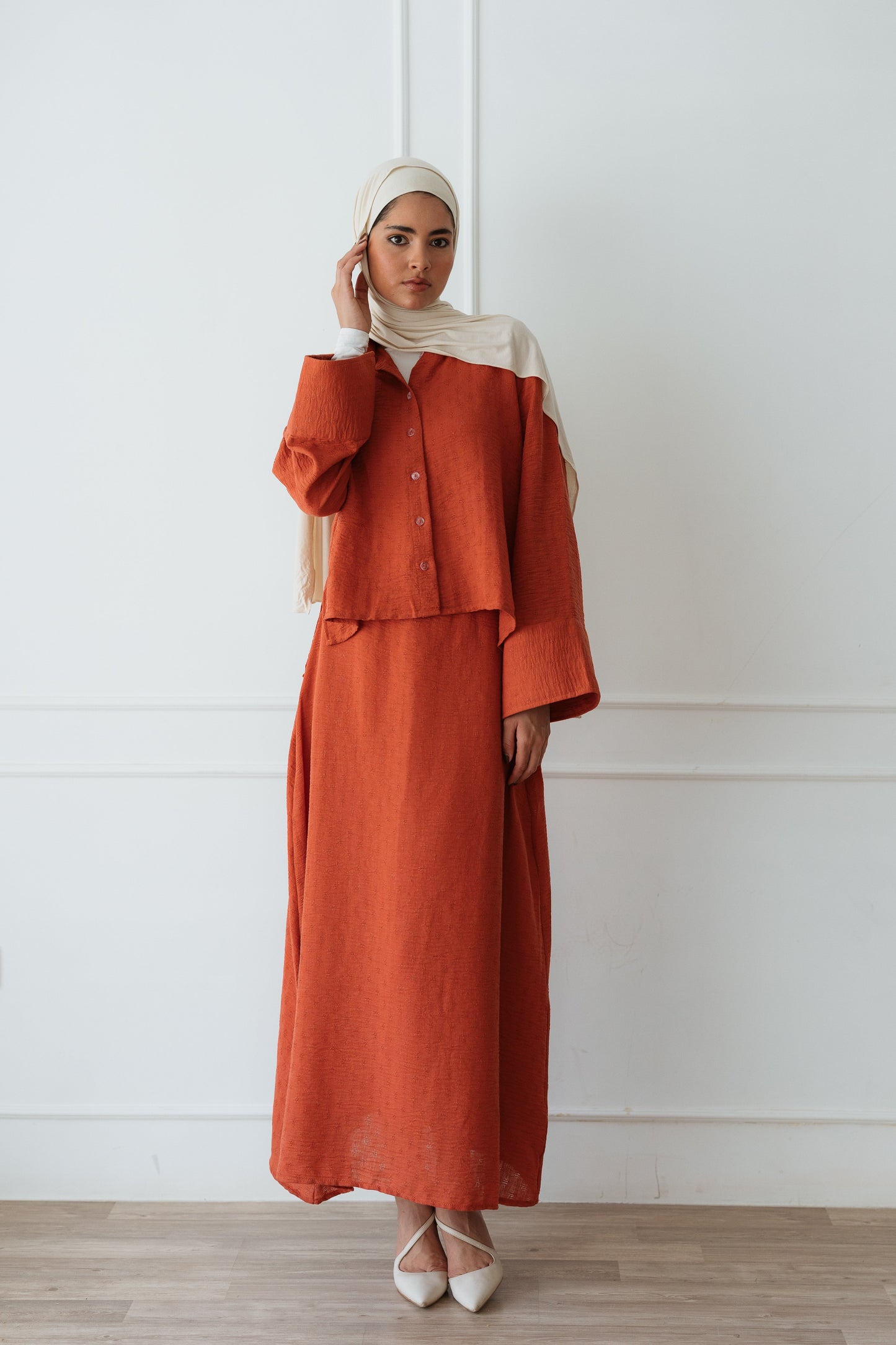 Weekend Linen Set In Orange