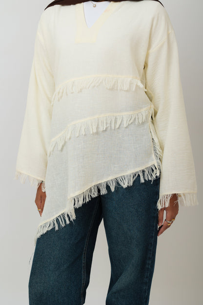 Fringe Top in Cream