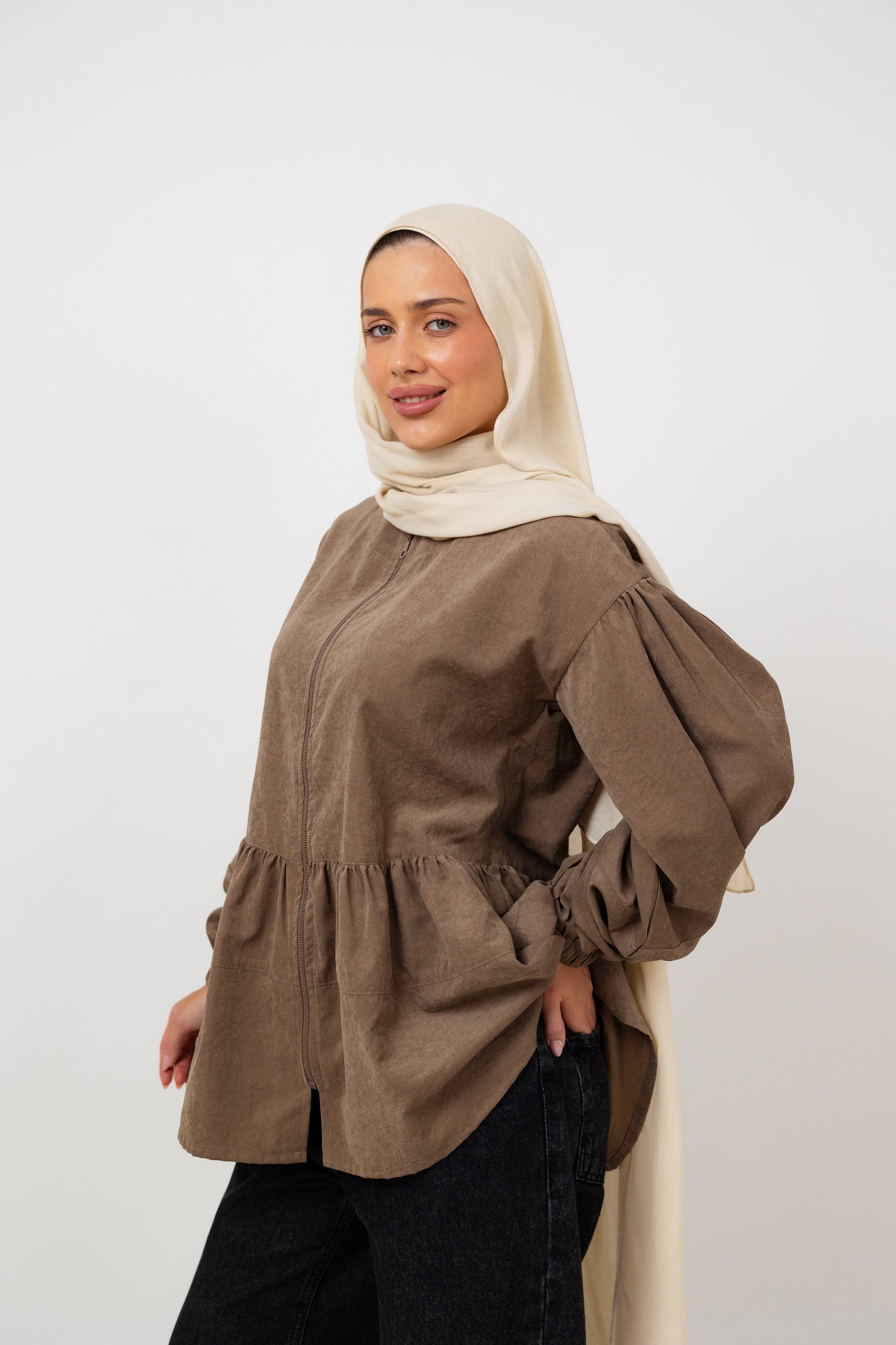 Skyline top in Coffee