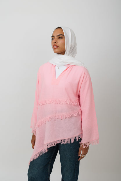 Fringe Top in Pink
