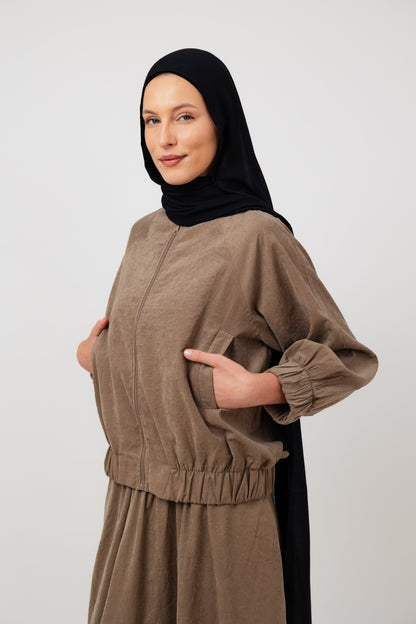 The Haven Jacket in Coffee