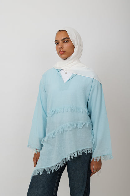 Fringe Top in Blue