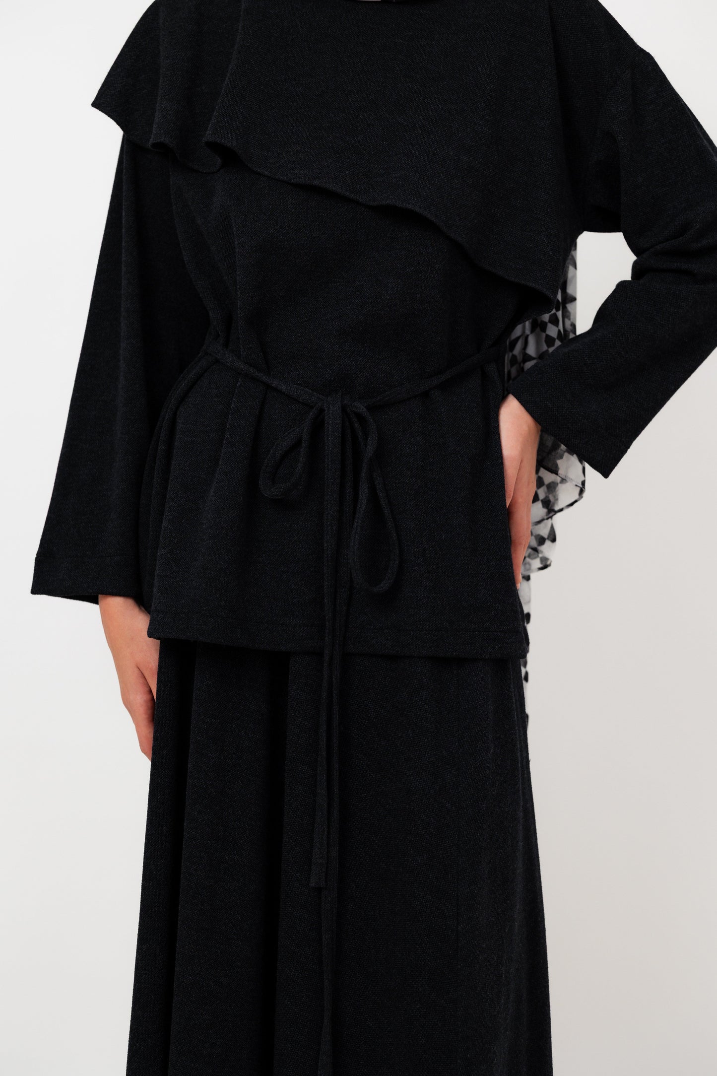 Dove Scarf top in Black