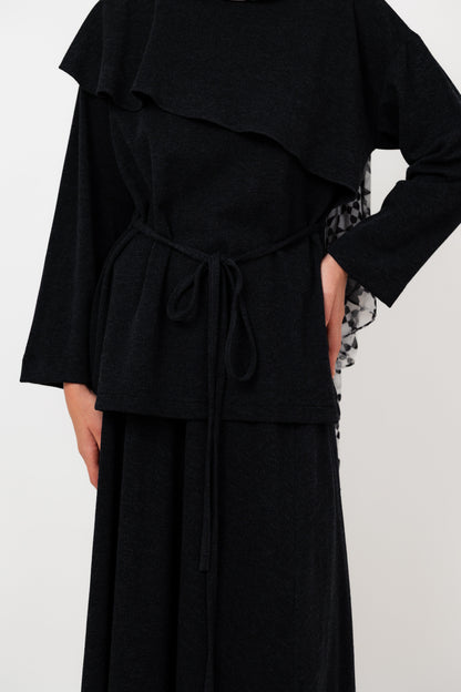 Dove Scarf top in Black