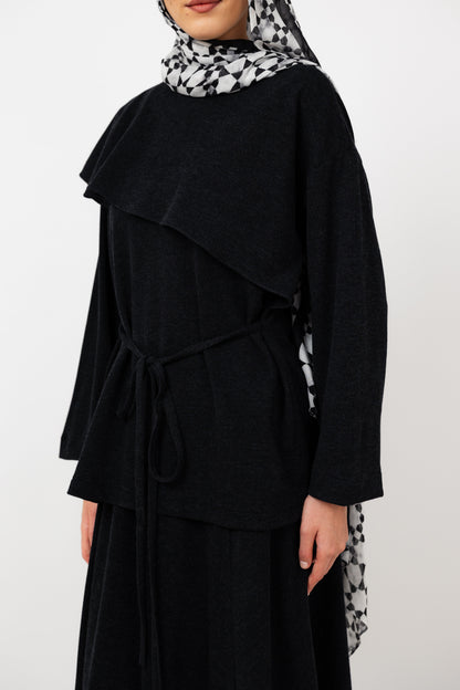 Dove Scarf top in Black