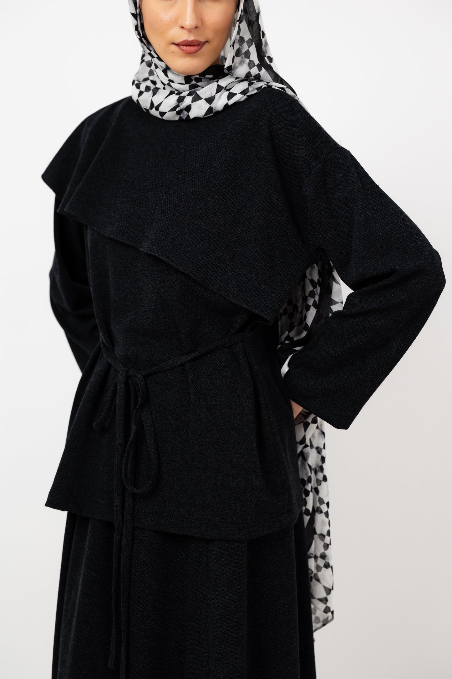 Dove Scarf top in Black