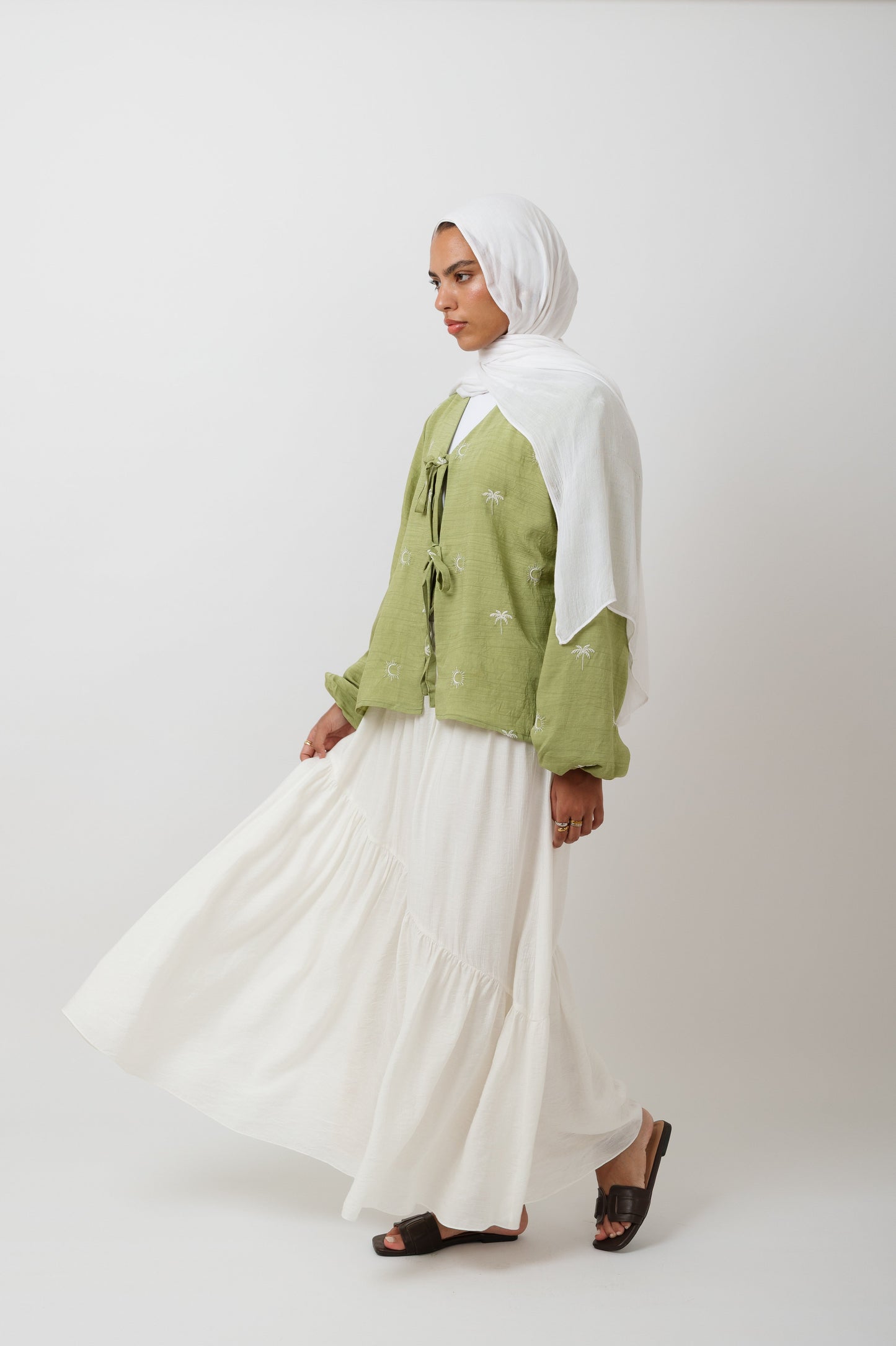 Palmira Embroidered Top In Green