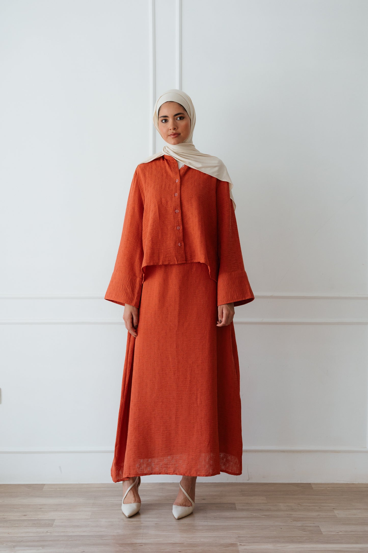 Weekend Linen Set In Orange