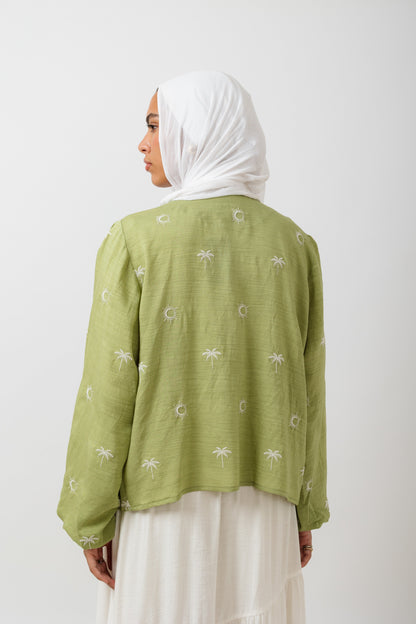 Palmira Embroidered Top In Green
