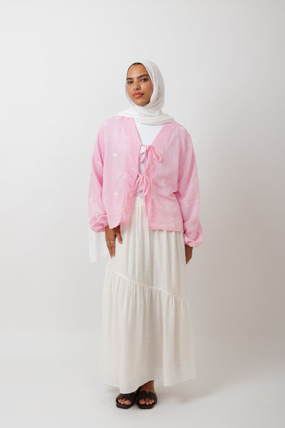 Palmira Embroidered Top In Pink
