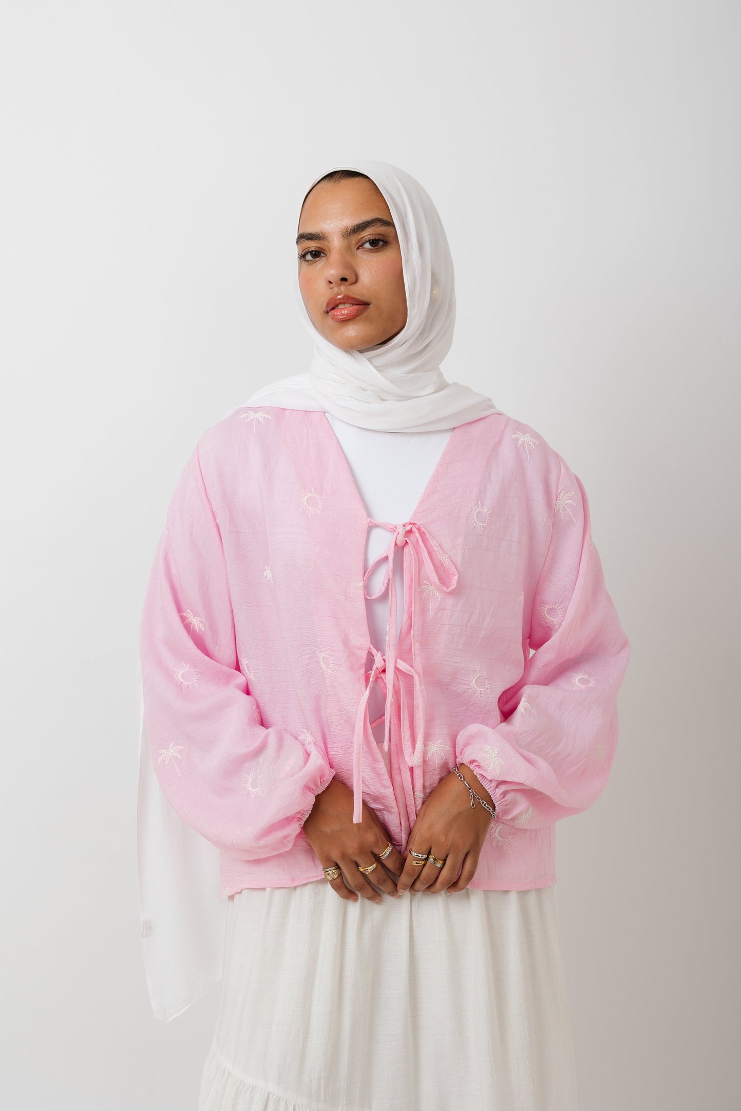 Palmira Embroidered Top In Pink