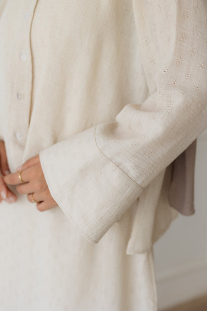 Weekend Linen Set In Beige