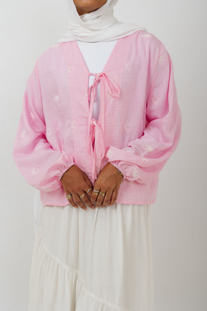 Palmira Embroidered Top In Pink