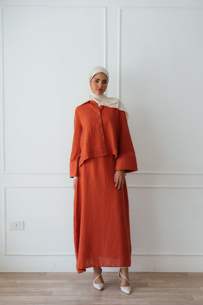 Weekend Linen Set In Orange