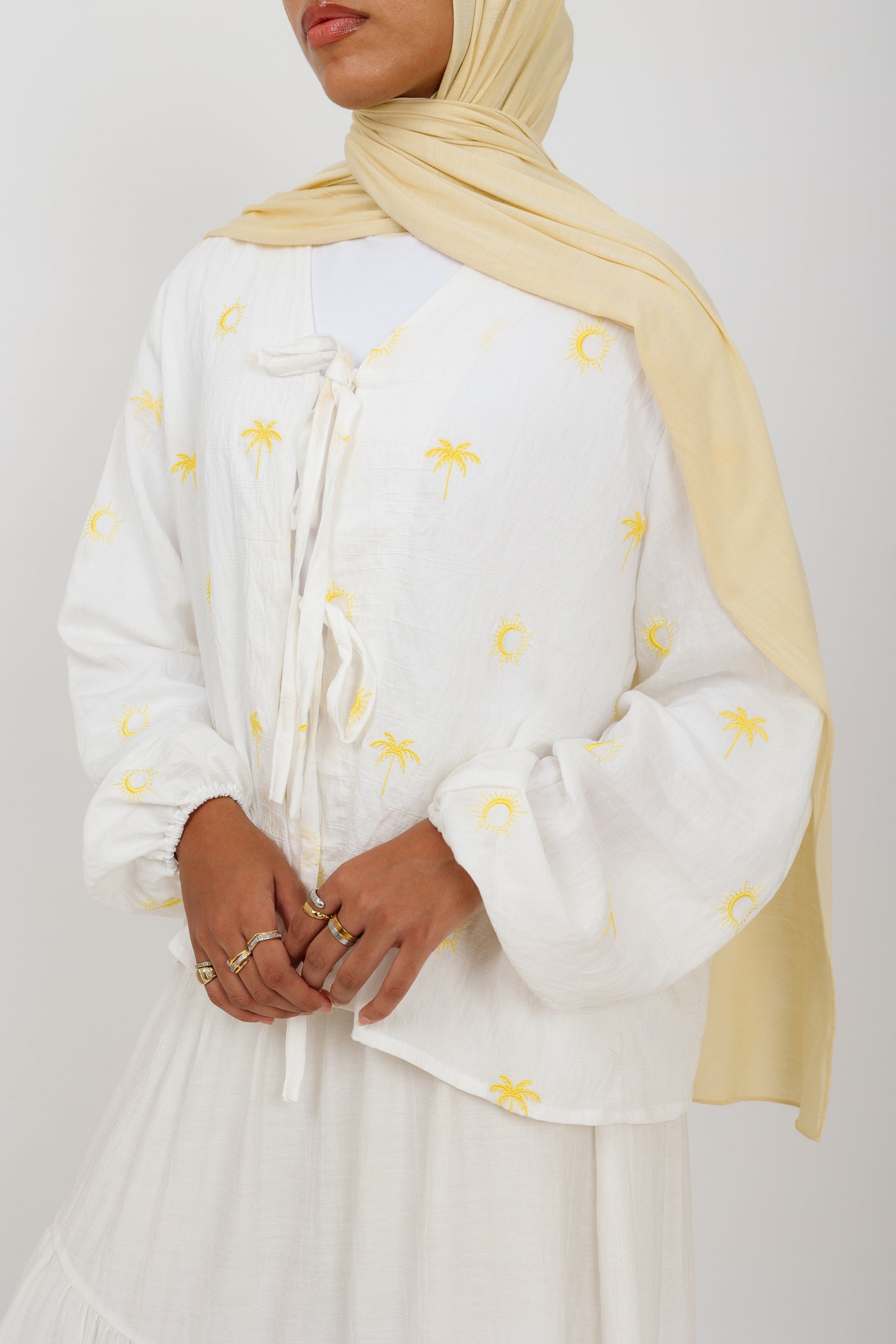 Palmira Embroidered Top In White