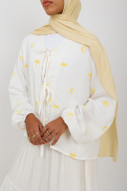 Palmira Embroidered Top In White