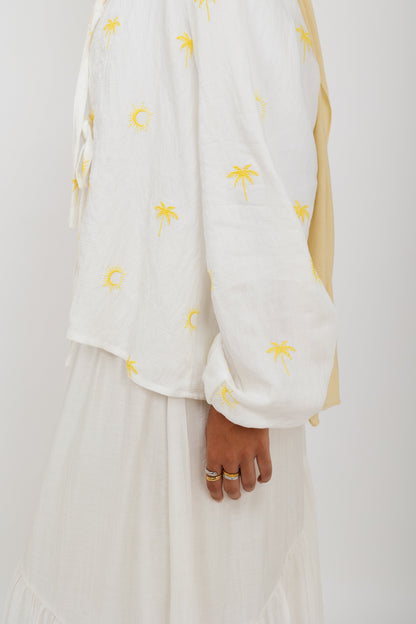 Palmira Embroidered Top In White