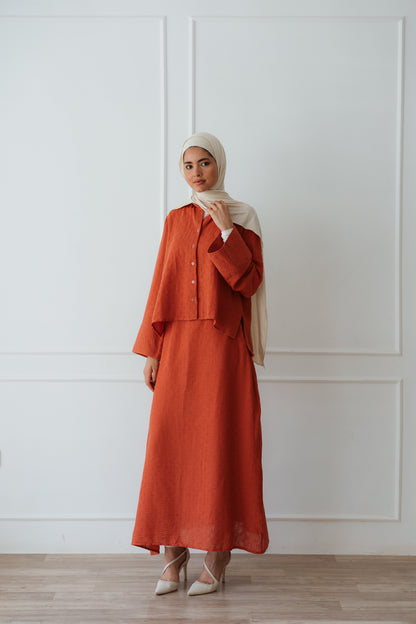 Weekend Linen Set In Orange