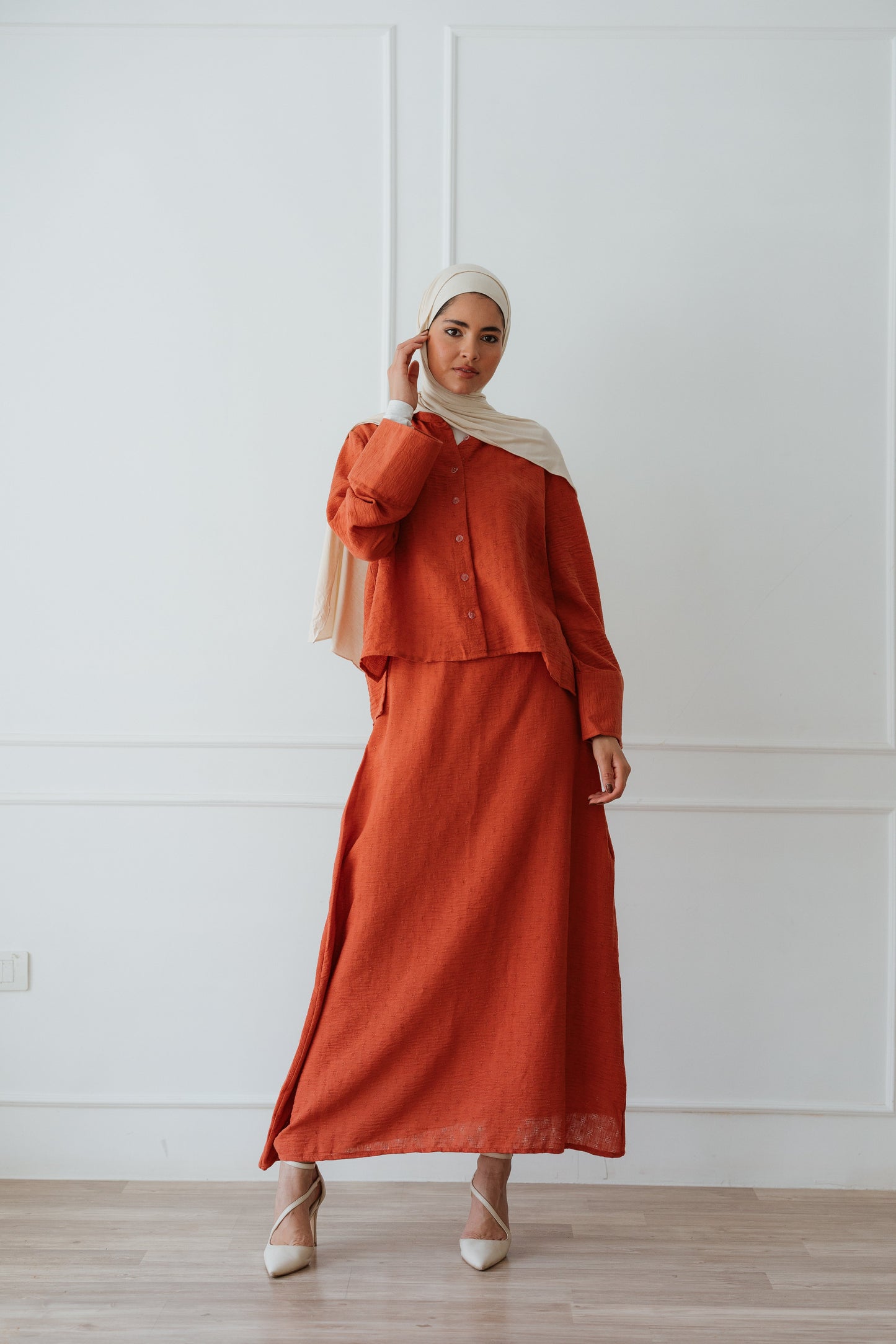 Weekend Linen Set In Orange