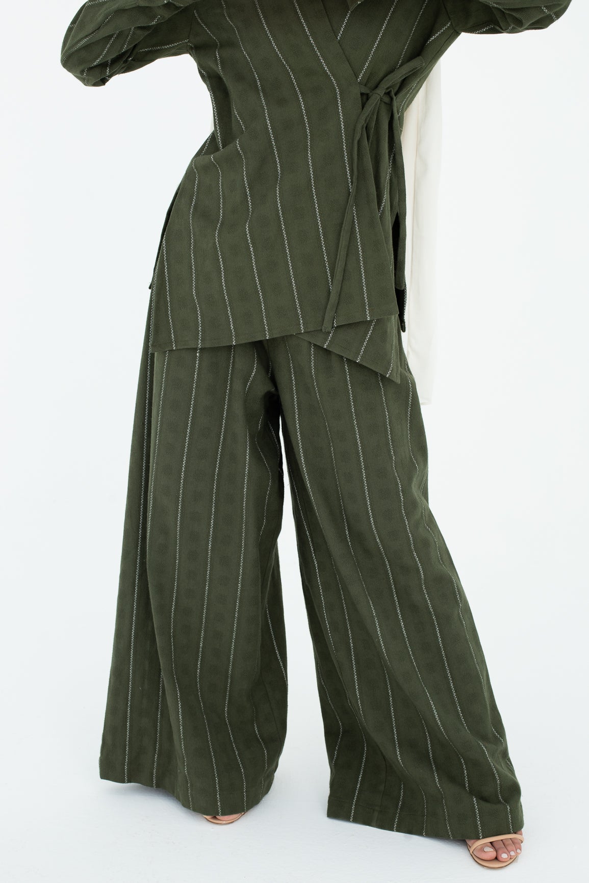 Striped Pants In Olive