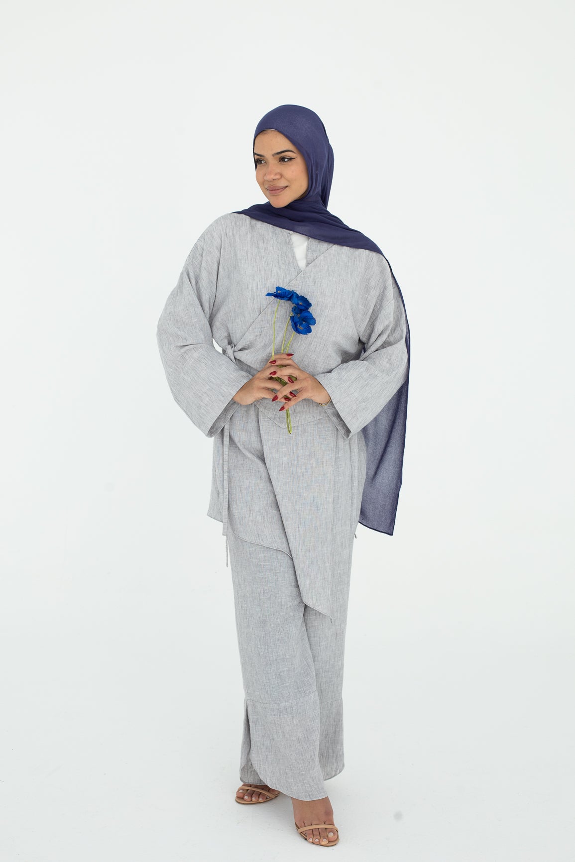 Modern Hem Pants In Grey